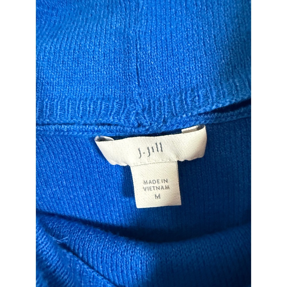J.‎ Jill Womens Royal Blue Mock Neck Cotton Blend Knit Sweater Size M - Picture 3 of 5